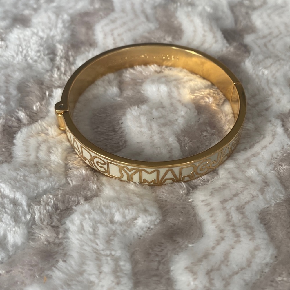 Marc Jacobs Gold & White Bangle Bracelet